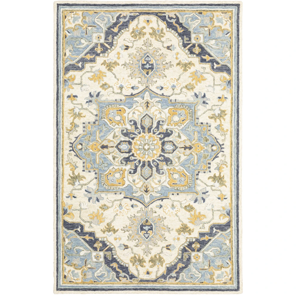 Alfresco 28402 Blue/ Ivory Indoor Area Rug - 5' x 8'