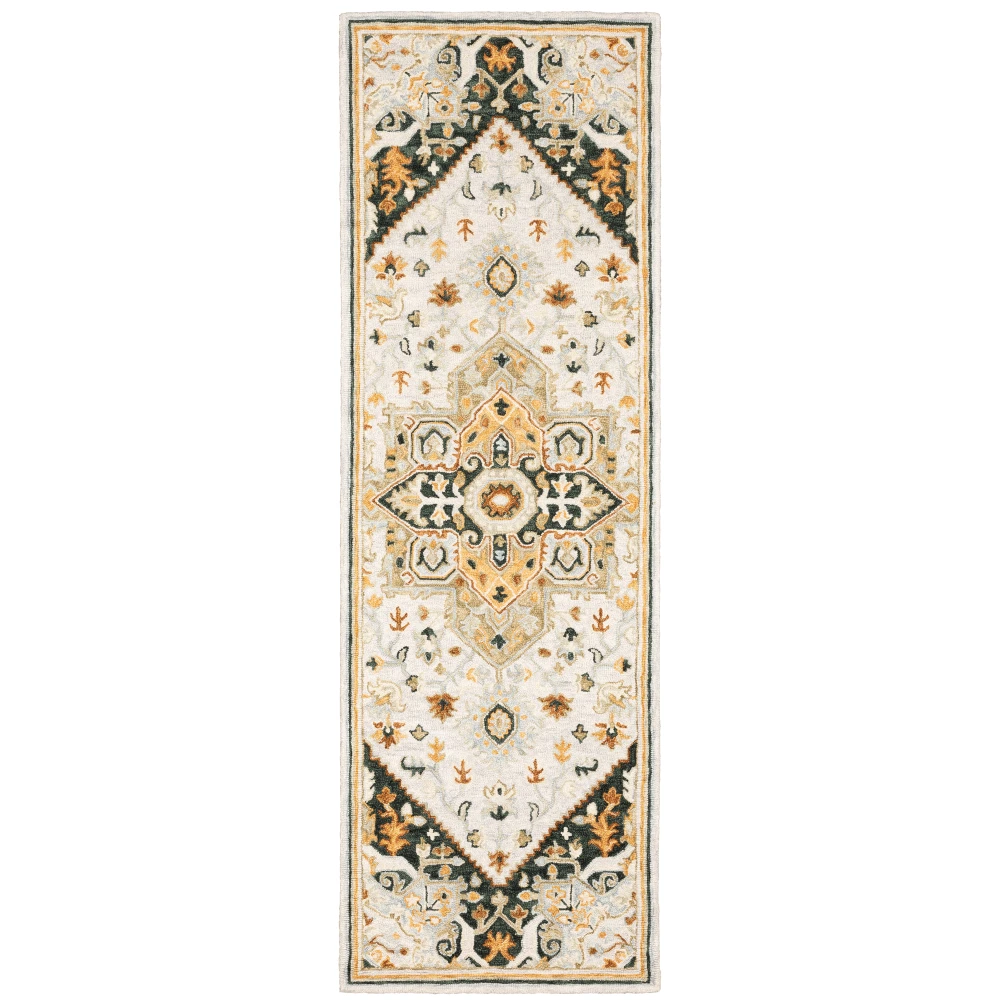 Alfresco 28407 Ivory/ Charcoal Indoor Area Rug - 2'6