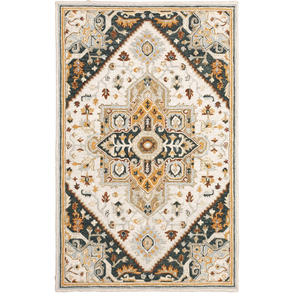 Alfresco 28407 Ivory/ Charcoal Indoor Area Rug - 8' x 10'