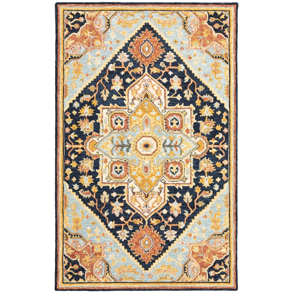 Alfresco 28408 Navy/ Rust Indoor Area Rug - 8' x 10'