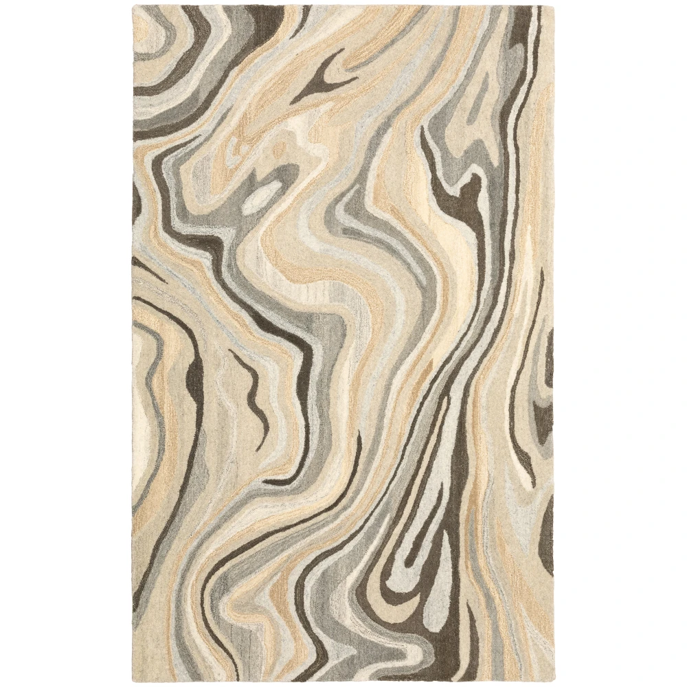 Anastasia 68007 Beige/ Charcoal Indoor Area Rug - 8' x 10'