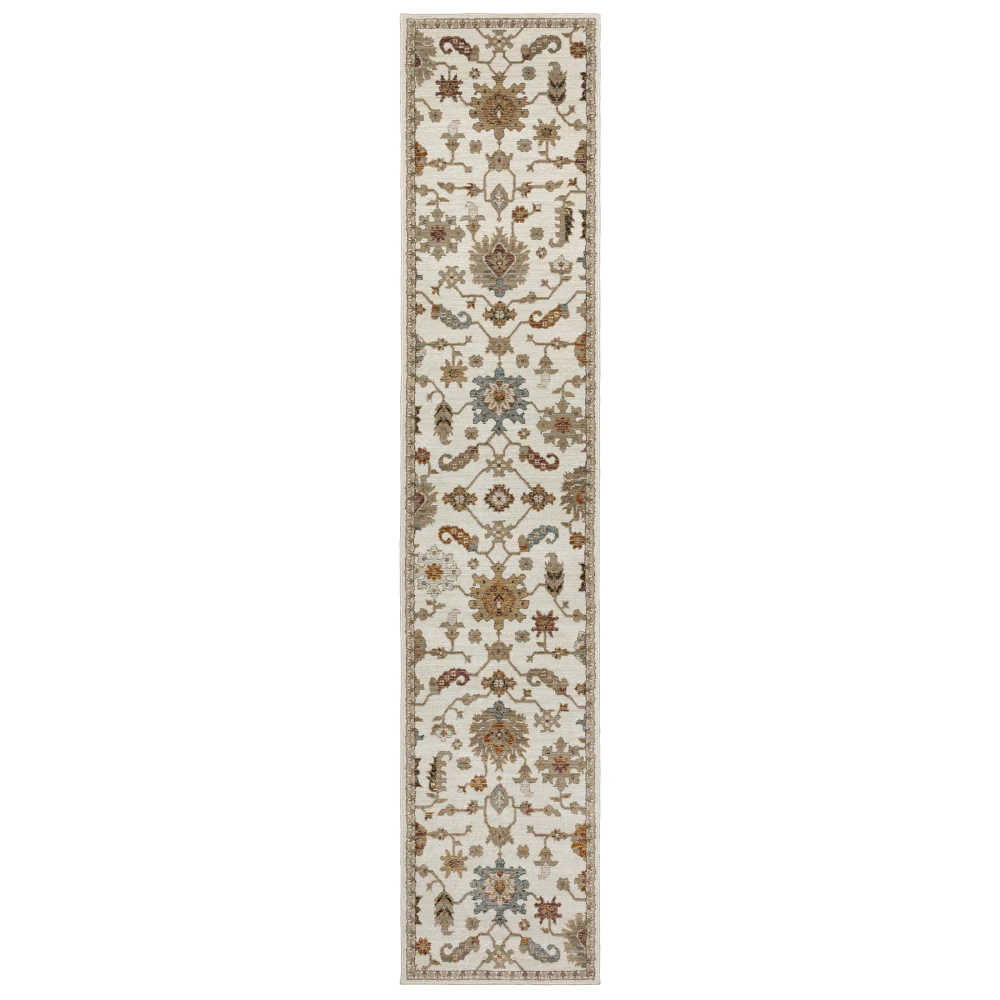 Andorra 2419B Ivory/ Multi Indoor Area Rug - 2'6