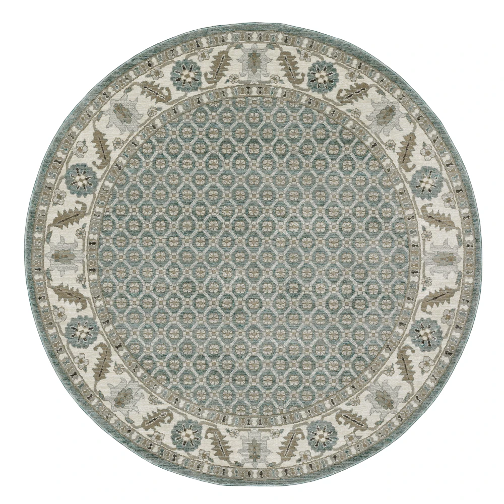 Andorra 2429A Blue/ Ivory Indoor Area Rug - 7'10