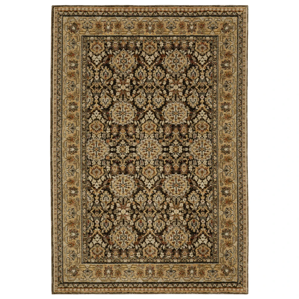 Andorra 2431A Brown/ Gold Indoor Area Rug - 5'3