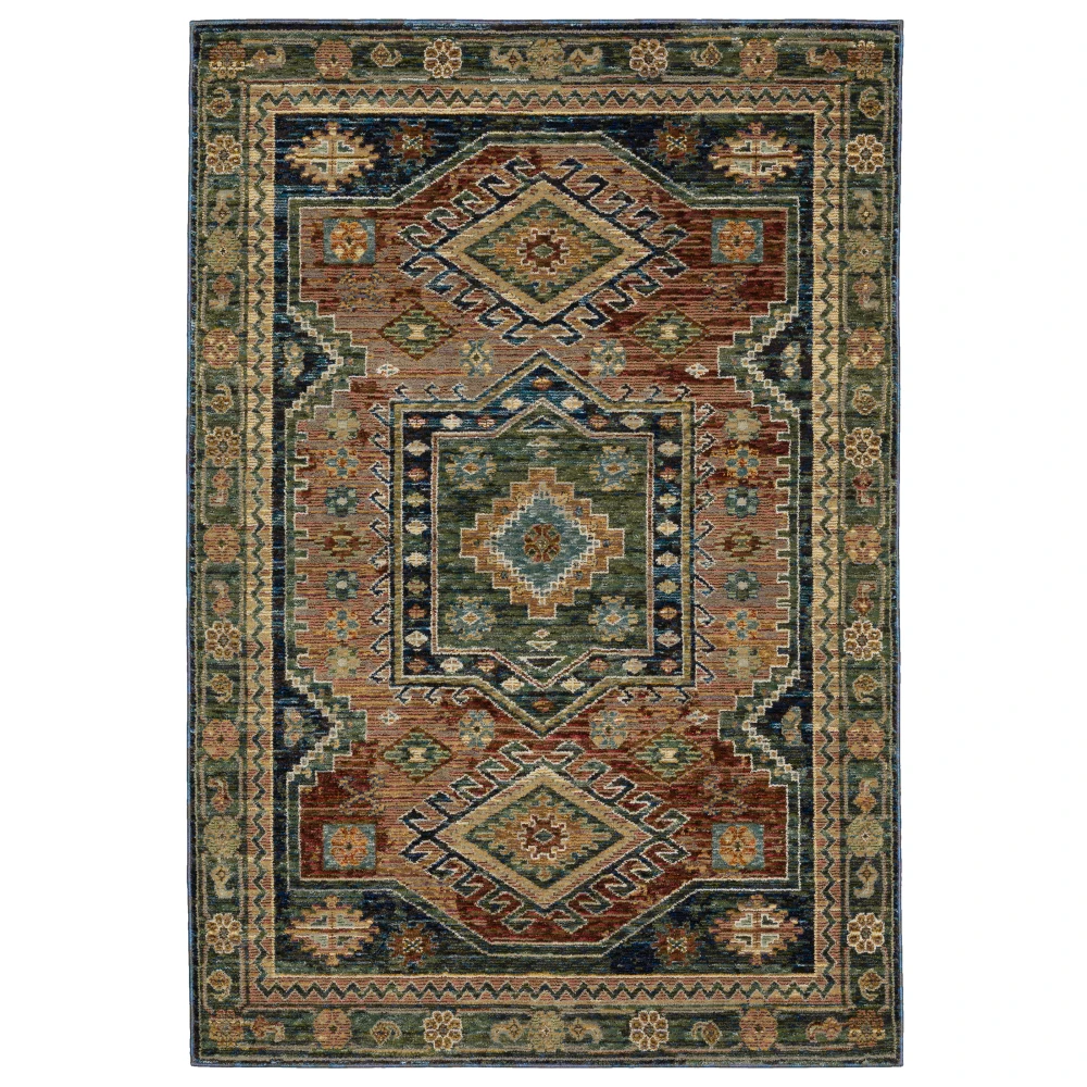 Andorra 2442A Blue/ Multi Indoor Area Rug - 1'10