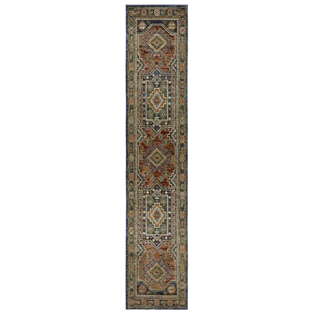 Andorra 2442A Blue/ Multi Indoor Area Rug - 2'6