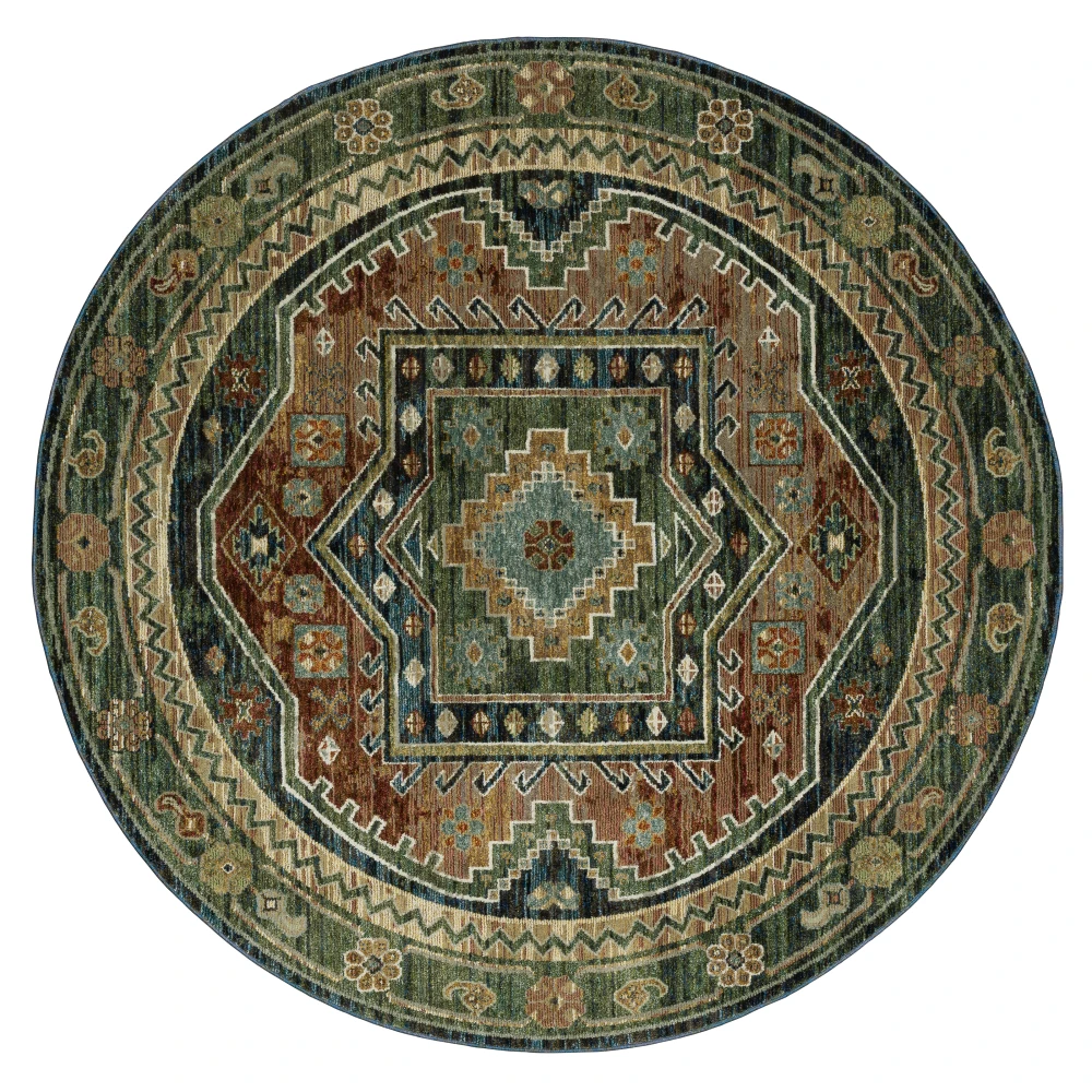 Andorra 2442A Blue/ Multi Indoor Area Rug - 7'10