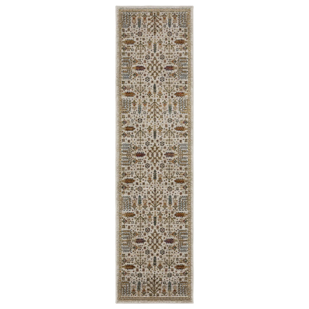 Andorra 2449B Ivory/ Gold Indoor Area Rug - 2'3