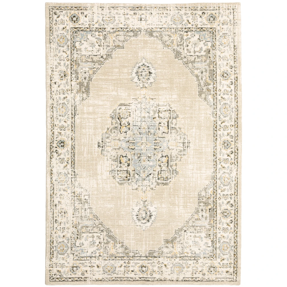Andorra 303D0 Beige/ Ivory Indoor Area Rug - 5'3