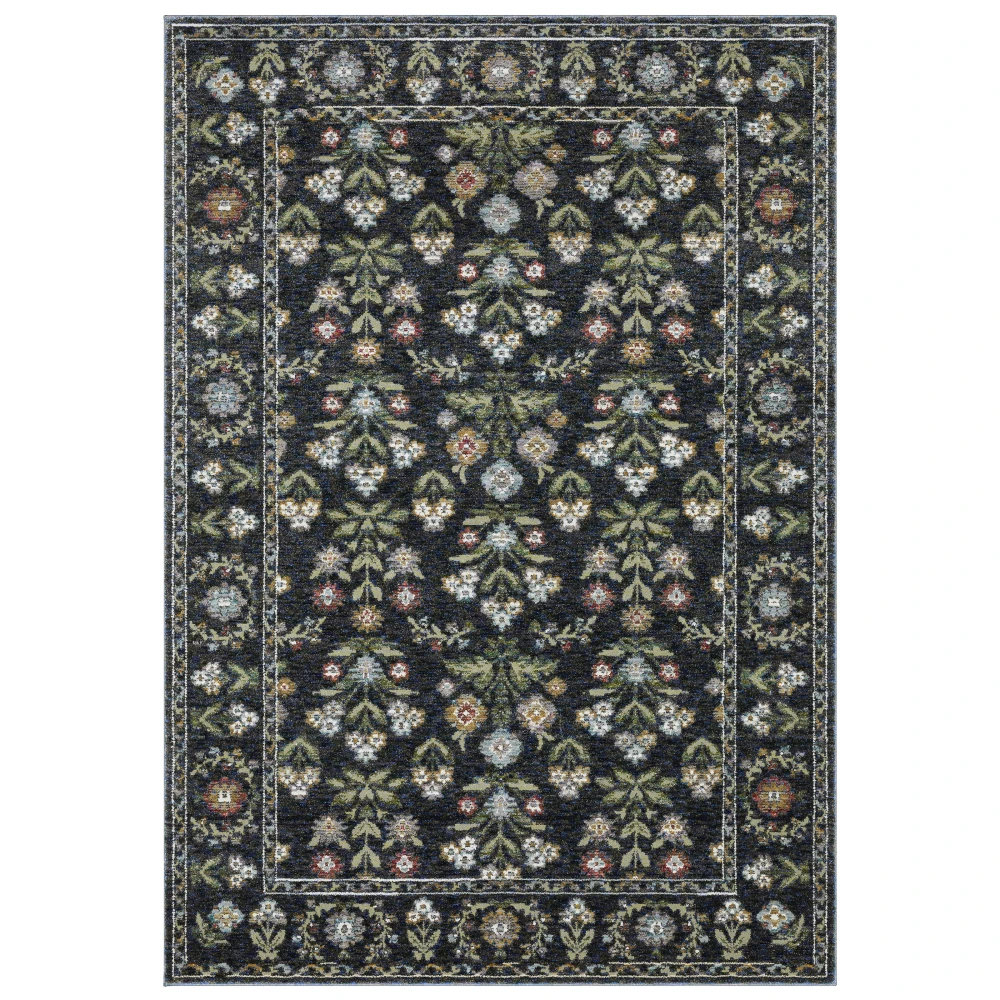 Andorra 3710A Blue/ Multi Indoor Area Rug - 3'3