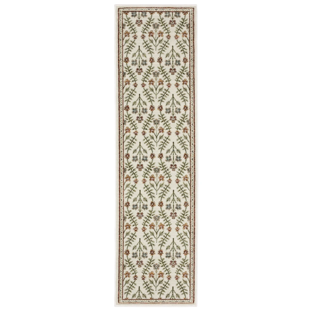 Andorra 3717A Ivory/ Red Indoor Area Rug - 2'3