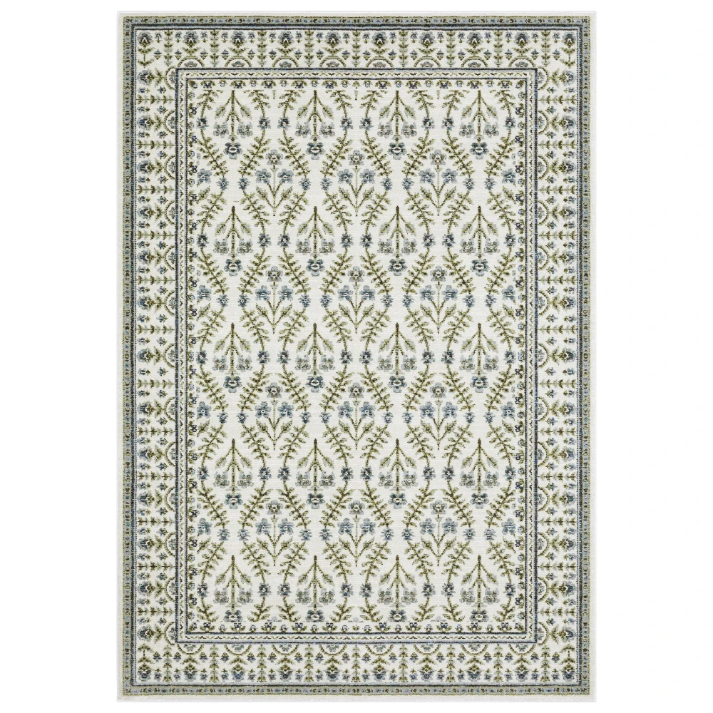 Andorra 3717C Ivory/ Blue Indoor Area Rug - 7'10