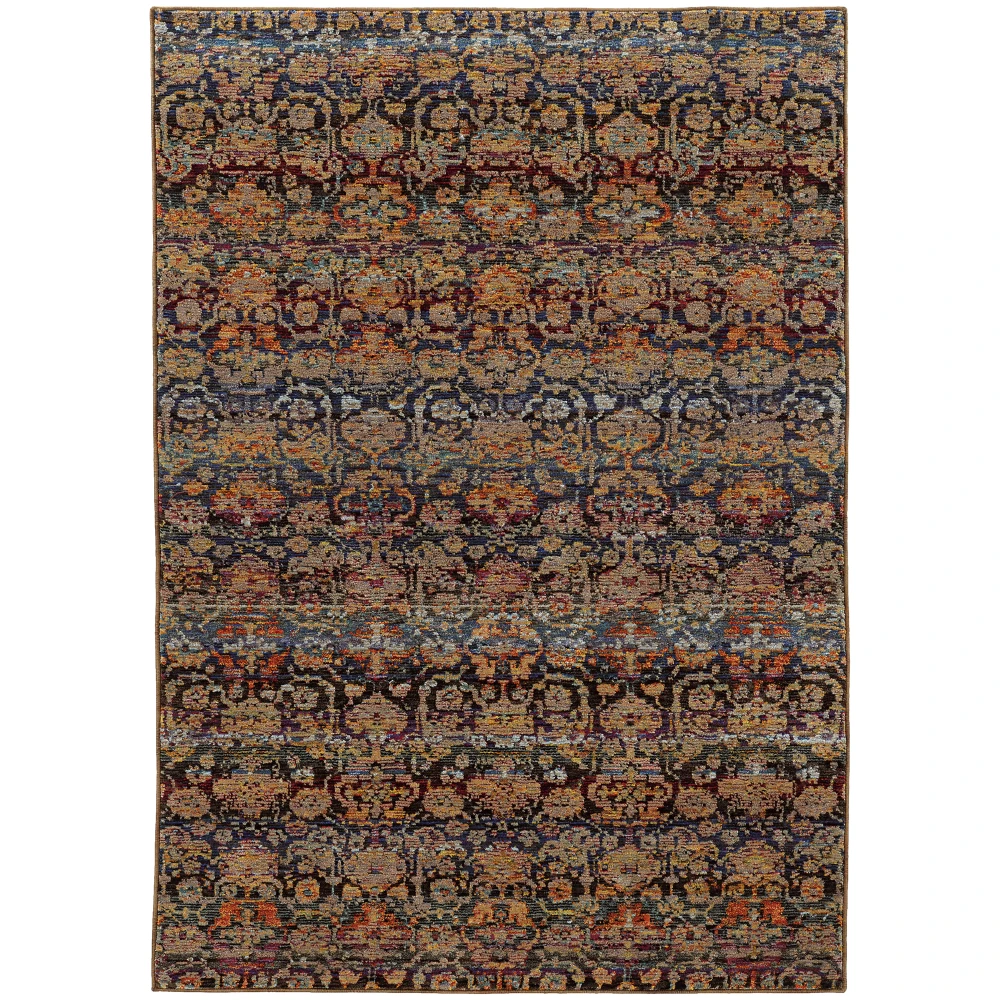 Andorra 6836C Multi/ Blue Indoor Area Rug - 1'10