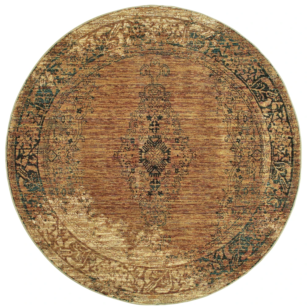 Andorra 6845D Gold/ Brown Indoor Area Rug - 7'10
