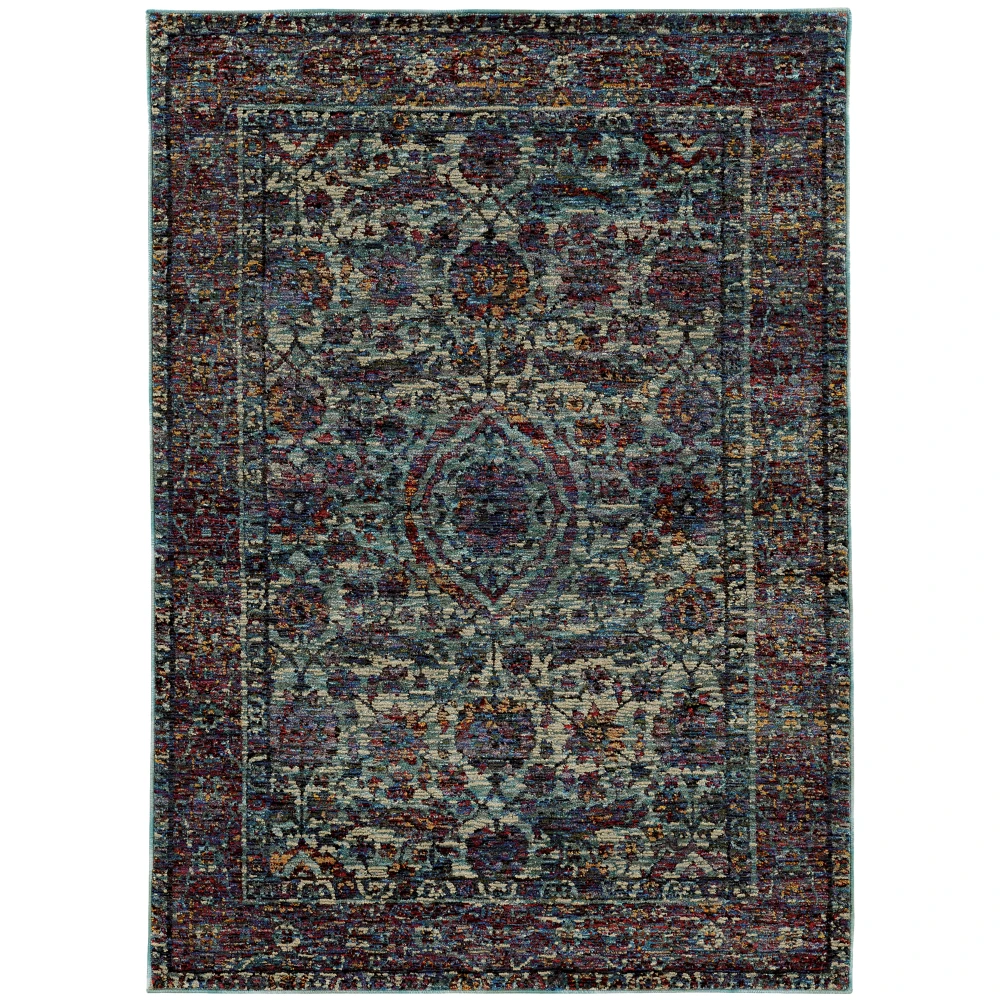 Andorra 6846B Blue/ Purple Indoor Area Rug - 3'3