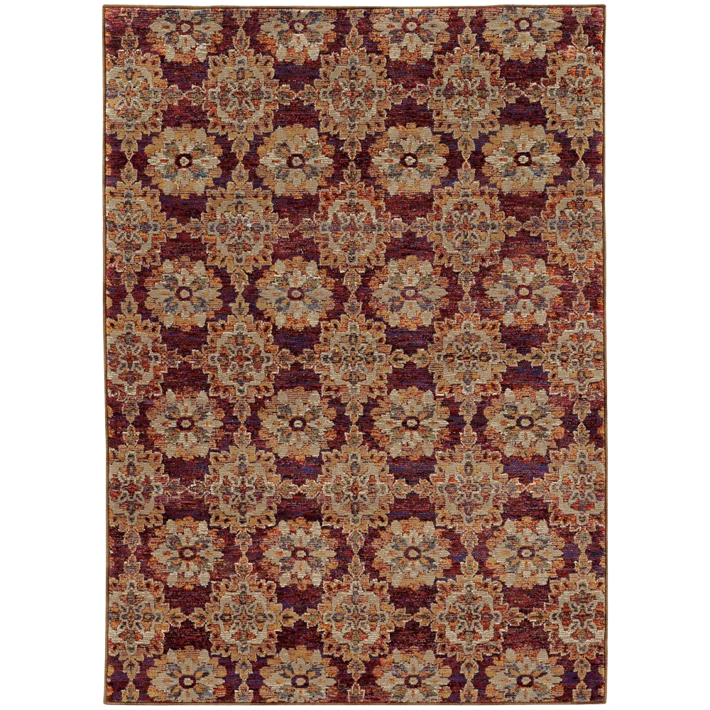Andorra 6883A Red/ Gold Indoor Area Rug - 7'10
