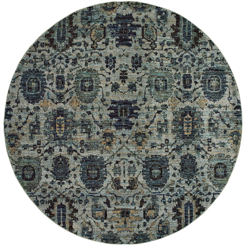Andorra 7120A Blue/ Navy Indoor Area Rug - 7'10