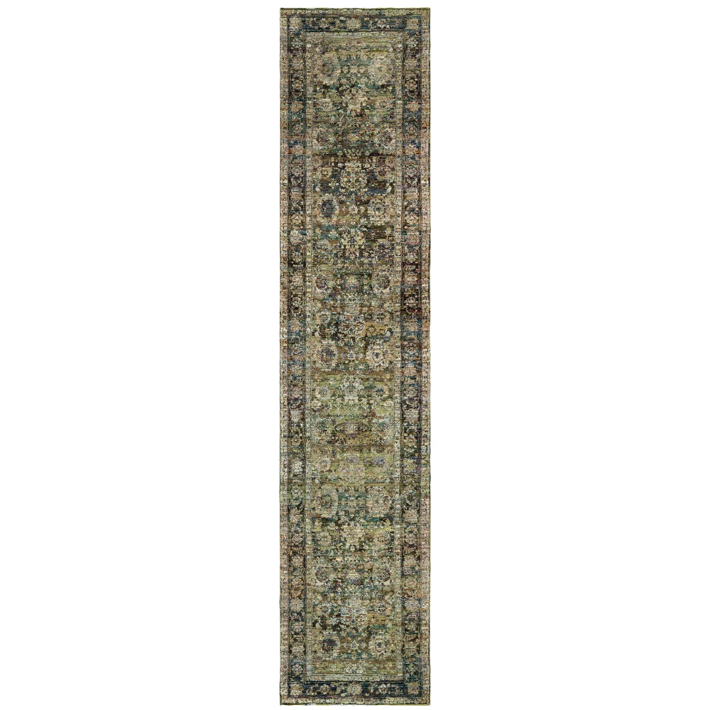 Andorra 7125C Green/ Brown Indoor Area Rug - 2'6