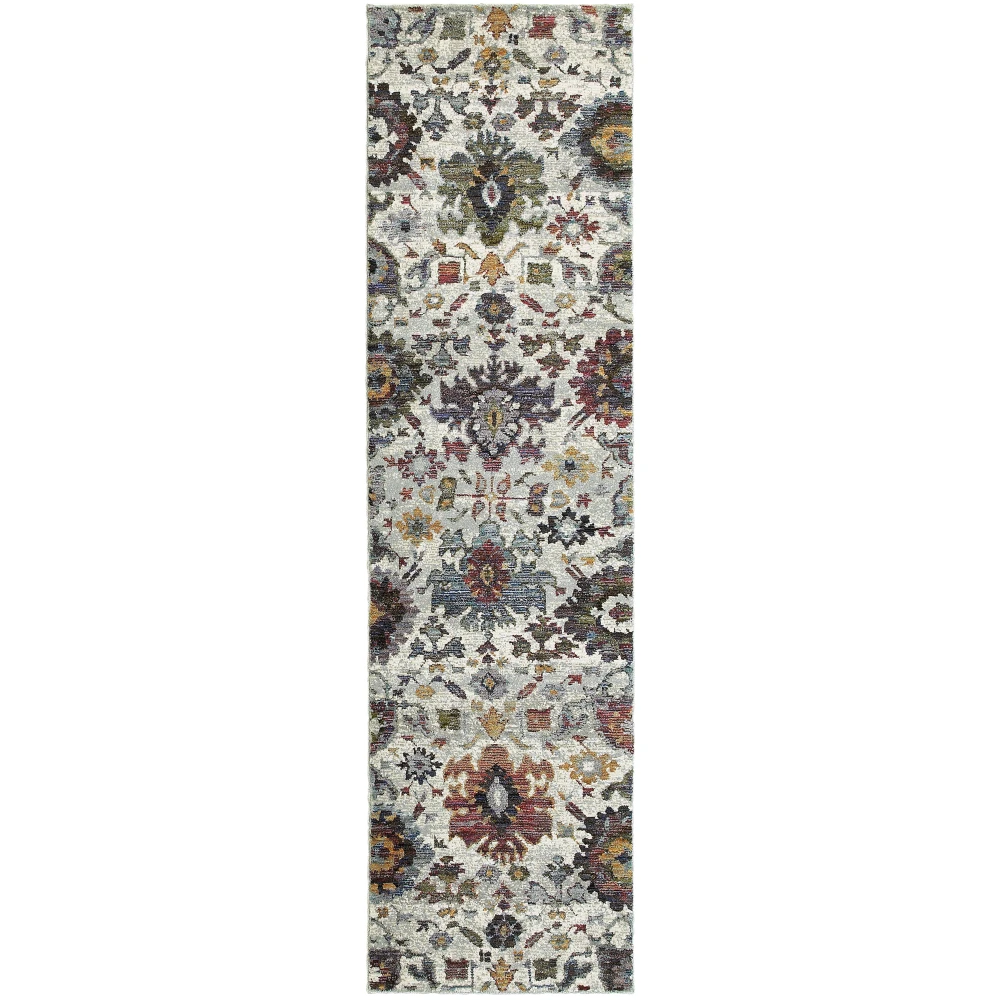Andorra 7129A Stone/ Multi Indoor Area Rug - 2'3