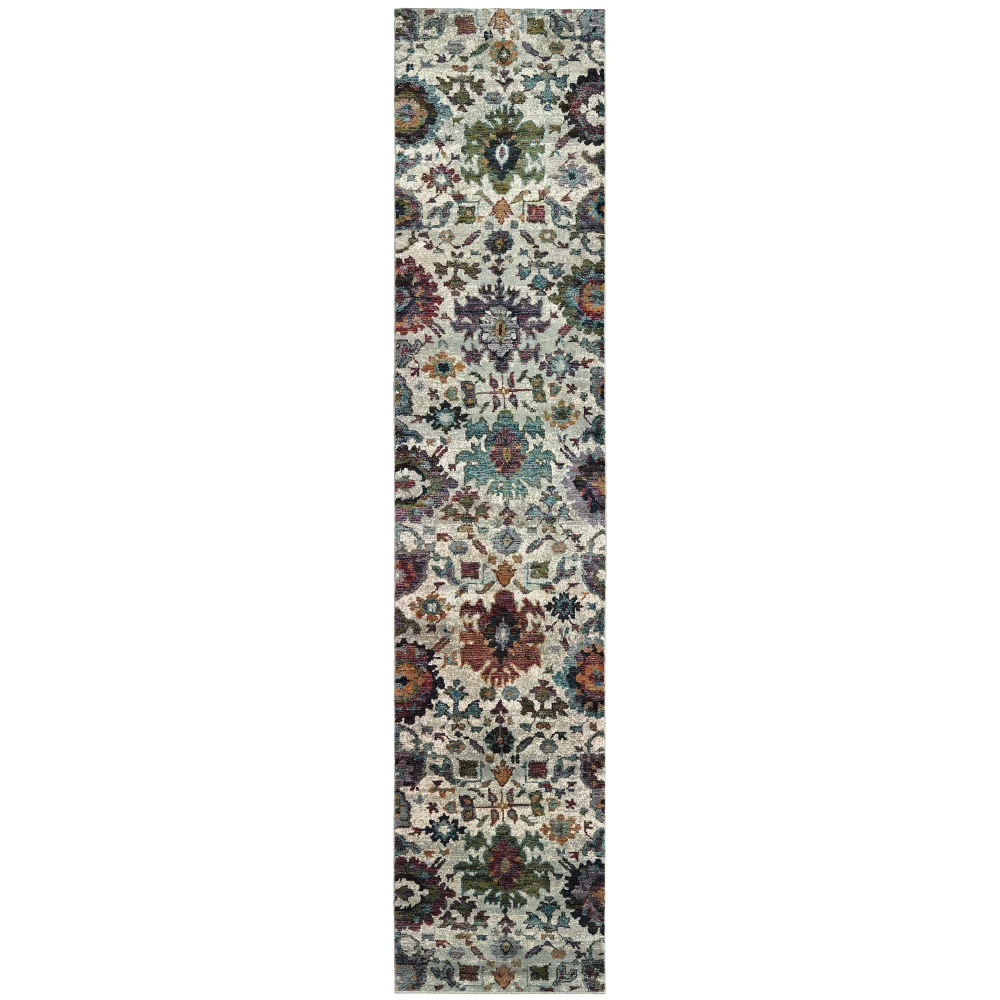 Andorra 7129A Stone/ Multi Indoor Area Rug - 2'6