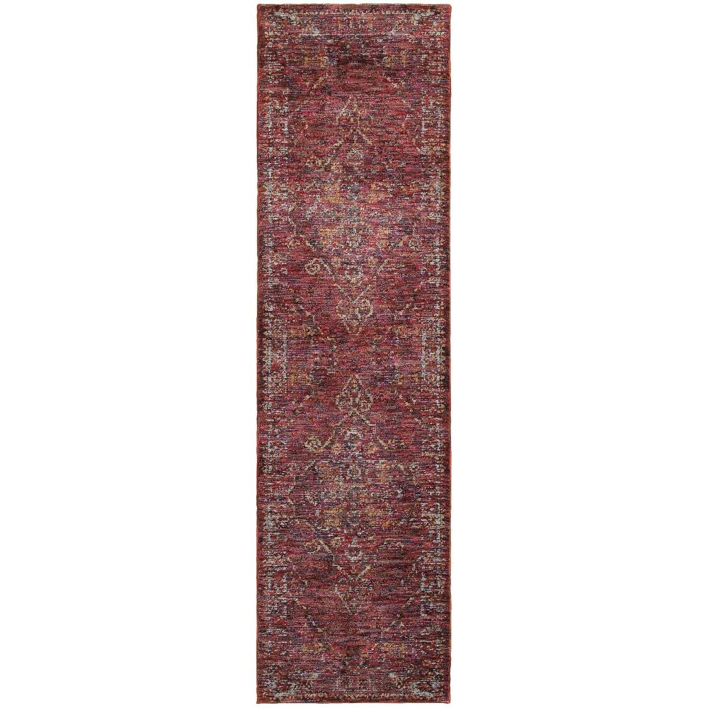 Andorra 7135E Red/ Gold Indoor Area Rug - 2'3