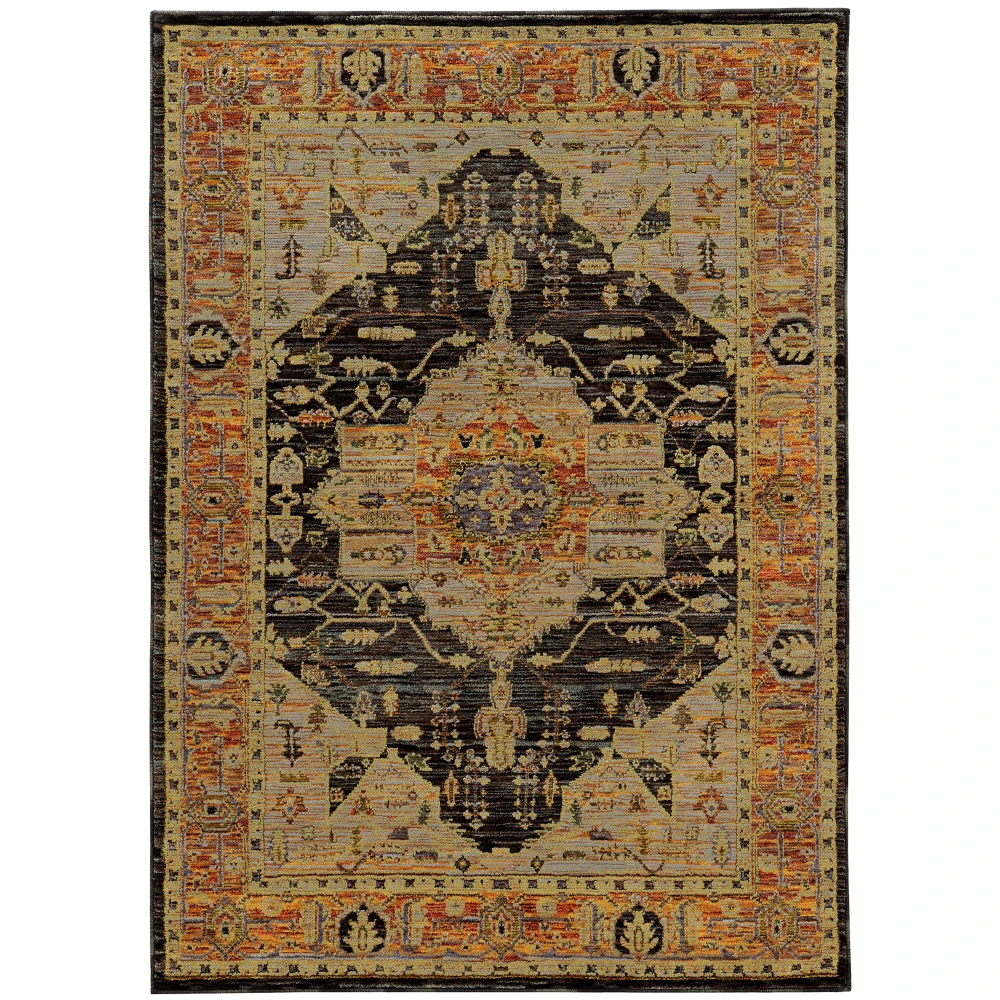Andorra 7138B Gold/ Brown Indoor Area Rug - 7'10