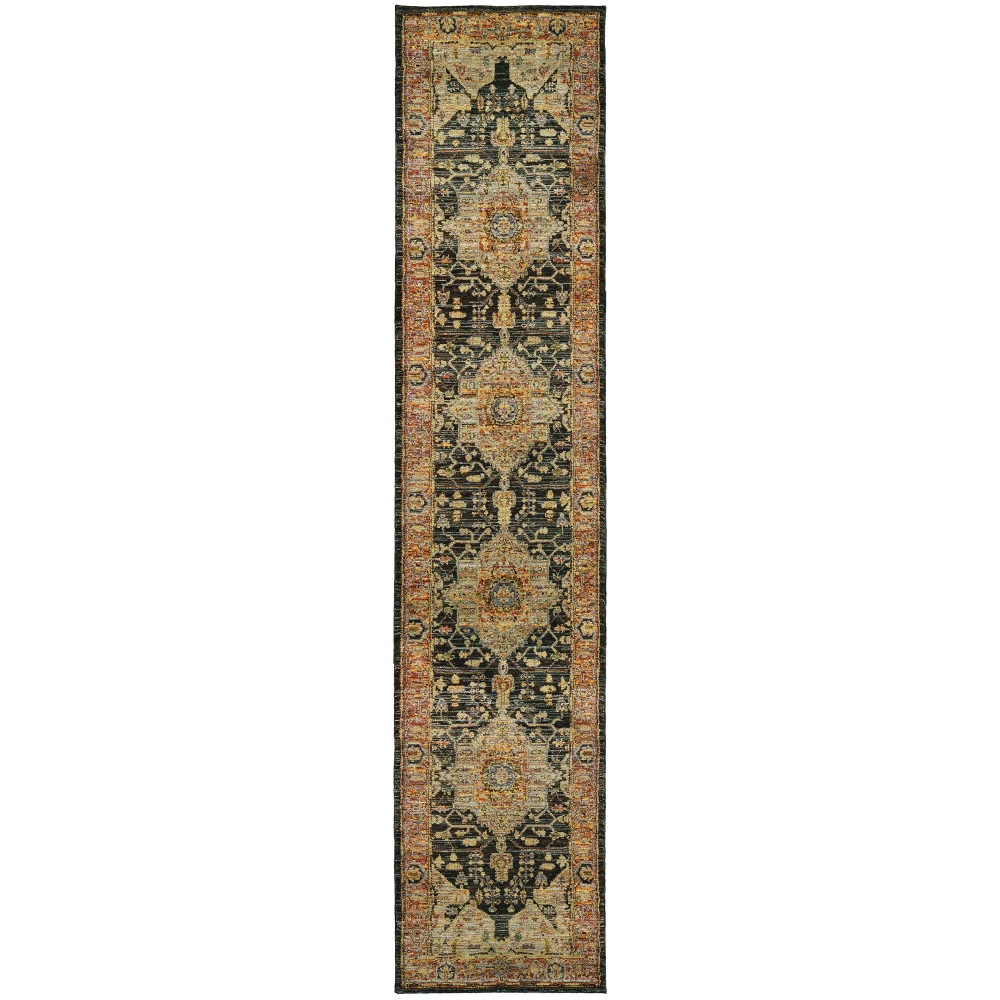 Andorra 7138B Gold/ Brown Indoor Area Rug - 2'6