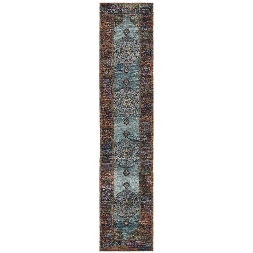 Andorra 7139A Blue/ Multi Indoor Area Rug - 2'6