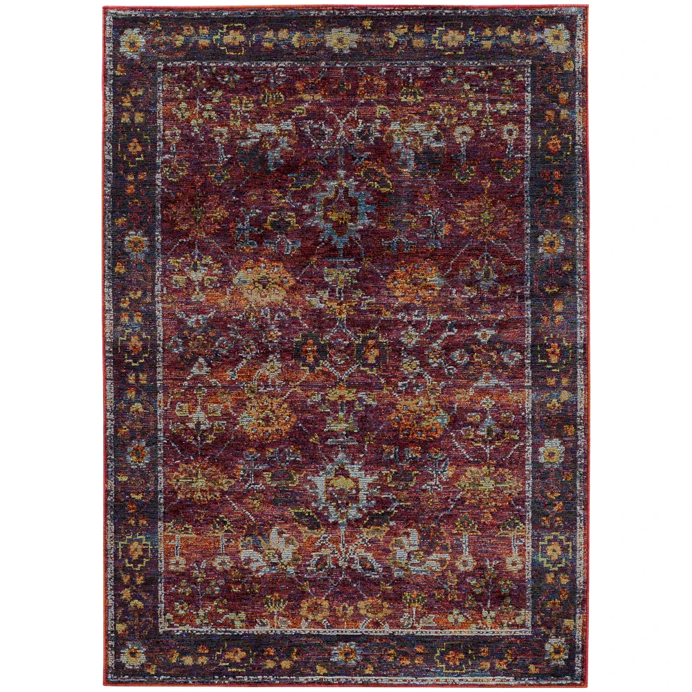 Andorra 7153A Red/ Purple Indoor Area Rug - 8'6