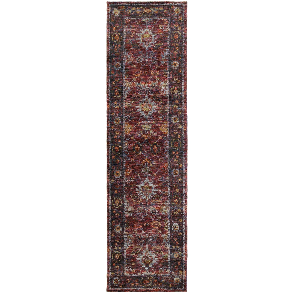 Andorra 7153A Red/ Purple Indoor Area Rug - 2'3