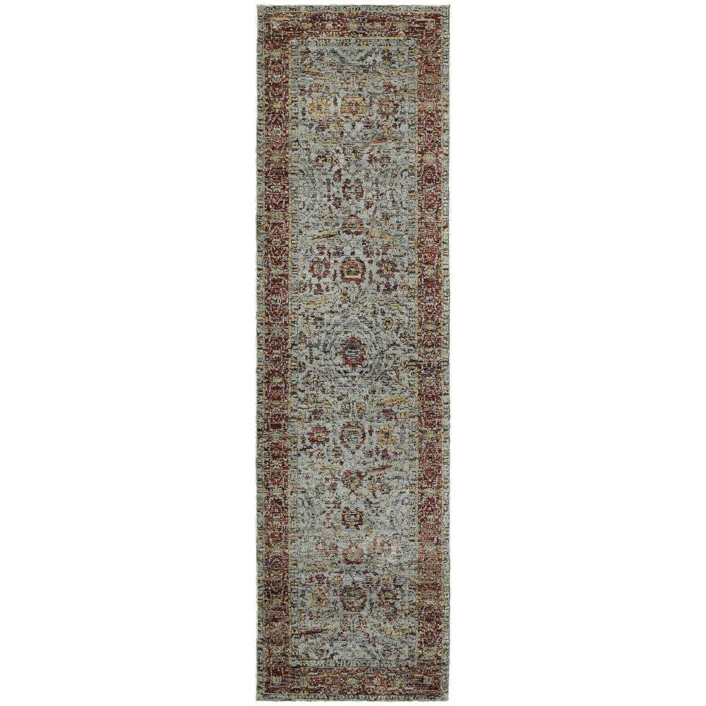 Andorra 7155A Blue/ Red Indoor Area Rug - 2'3