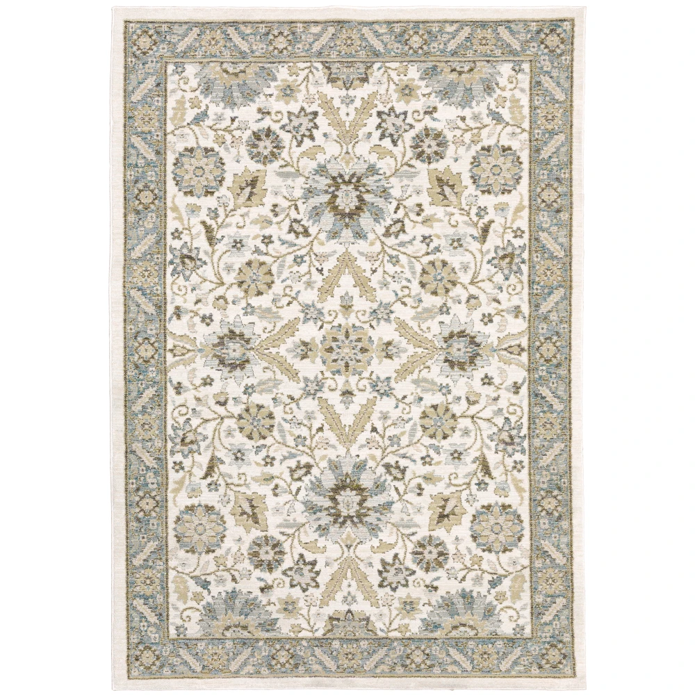 Andorra 8918I Stone/ Ivory Indoor Area Rug - 1'10