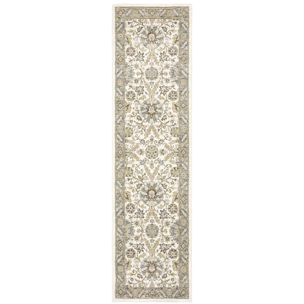 Andorra 8918I Stone/ Ivory Indoor Area Rug - 2'3