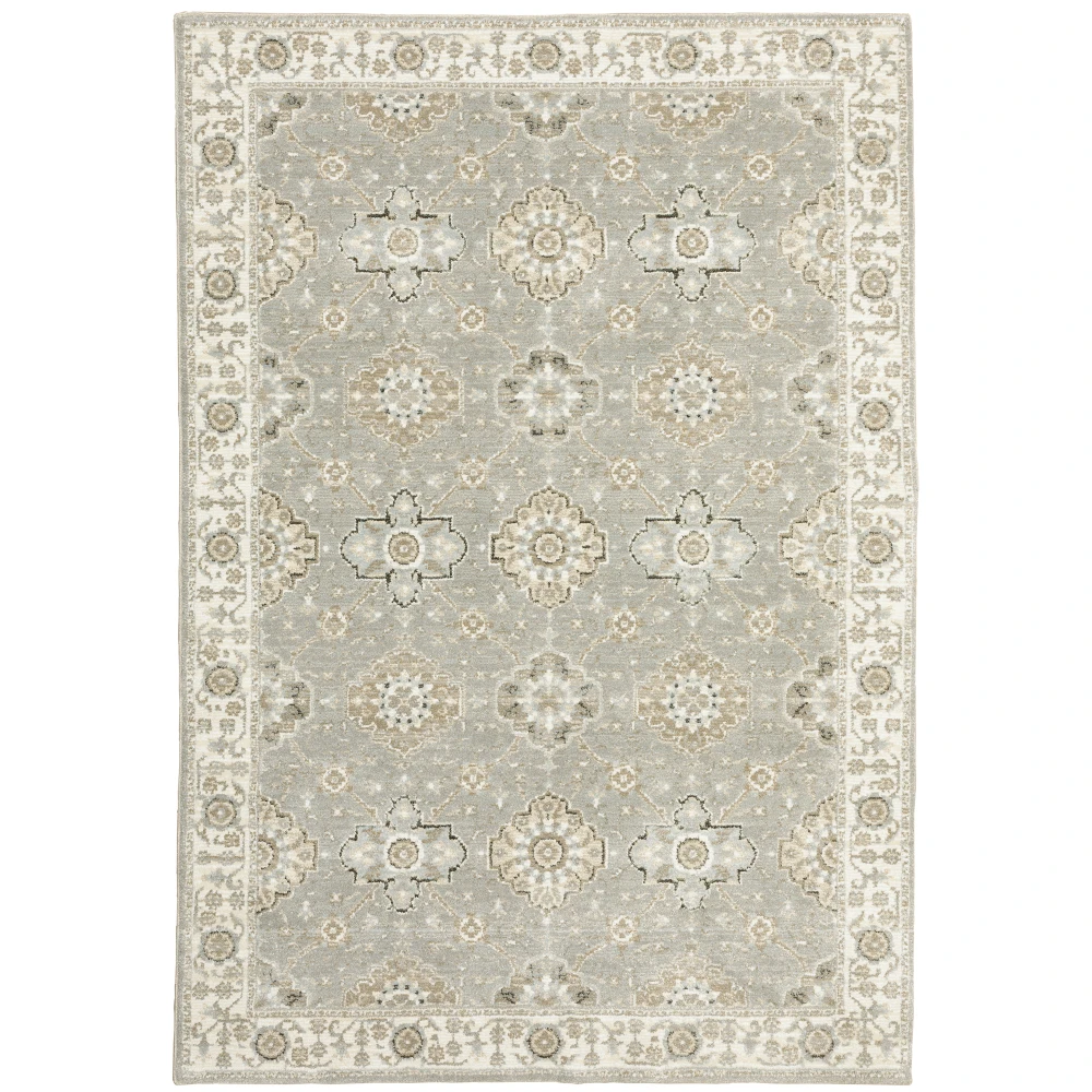 Andorra 8929H Grey/ Ivory Indoor Area Rug - 7'10