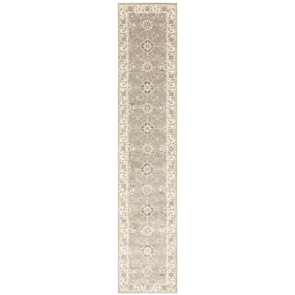 Andorra 8929H Grey/ Ivory Indoor Area Rug - 2'6