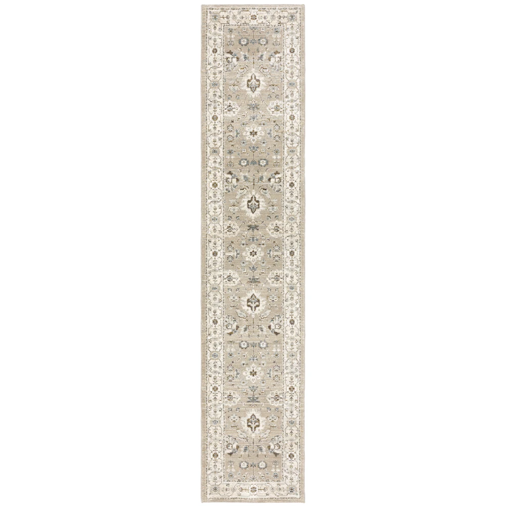 Andorra 8930L Beige/ Ivory Indoor Area Rug - 2'6