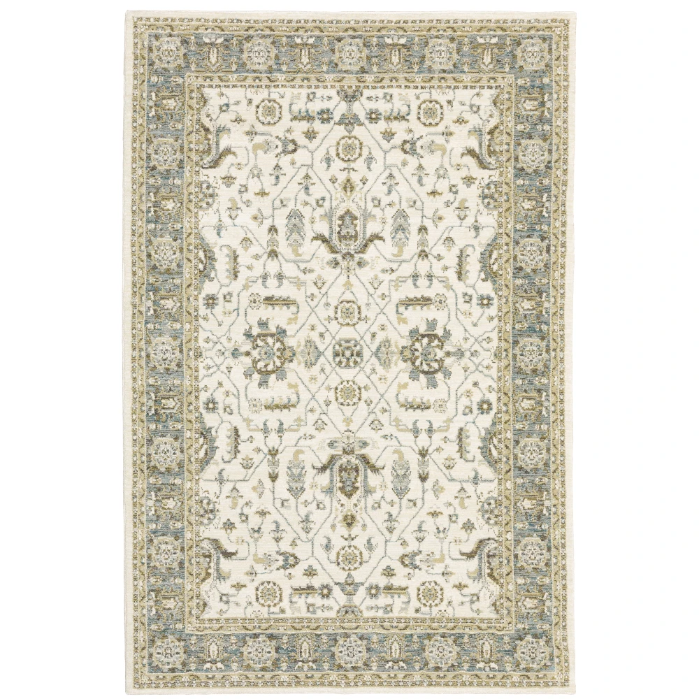 Andorra 9537P Ivory/ Grey Indoor Area Rug - 3'3