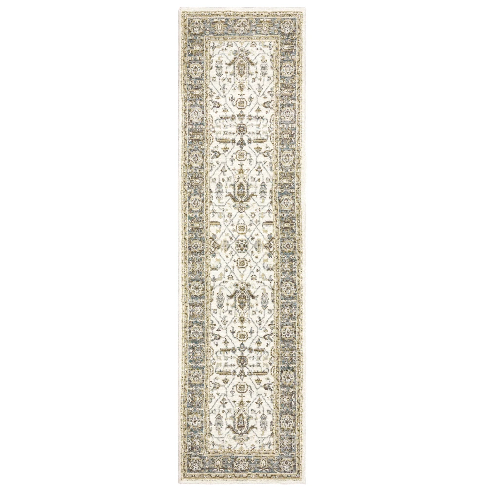 Andorra 9537P Ivory/ Grey Indoor Area Rug - 2'3