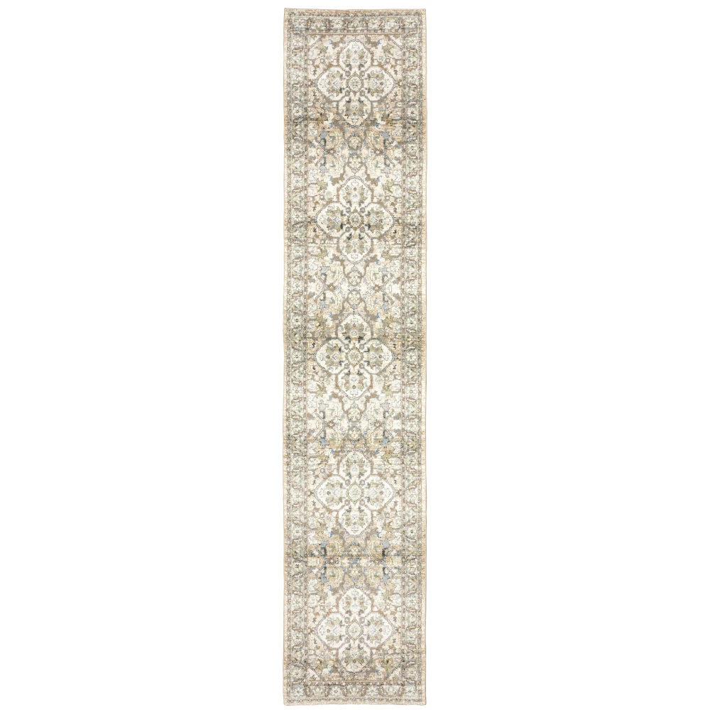 Andorra 9818G Beige/ Ivory Indoor Area Rug - 2'6