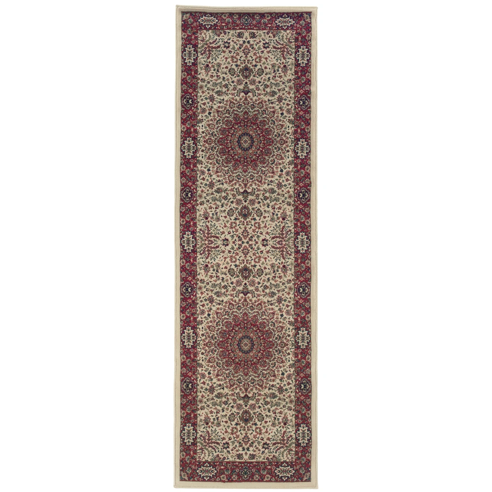 Ariana 095J3 Ivory/ Red Indoor Area Rug - 2'3