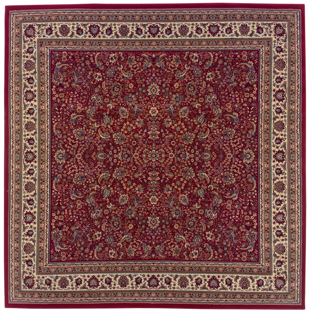 Ariana 113R3 Red/ Ivory Indoor Area Rug - 8' Square