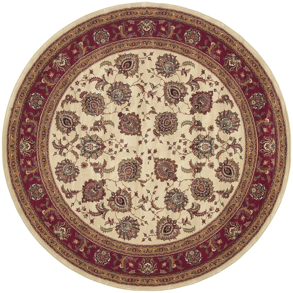 Ariana 117J3 Ivory/ Red Indoor Area Rug - 8' Round
