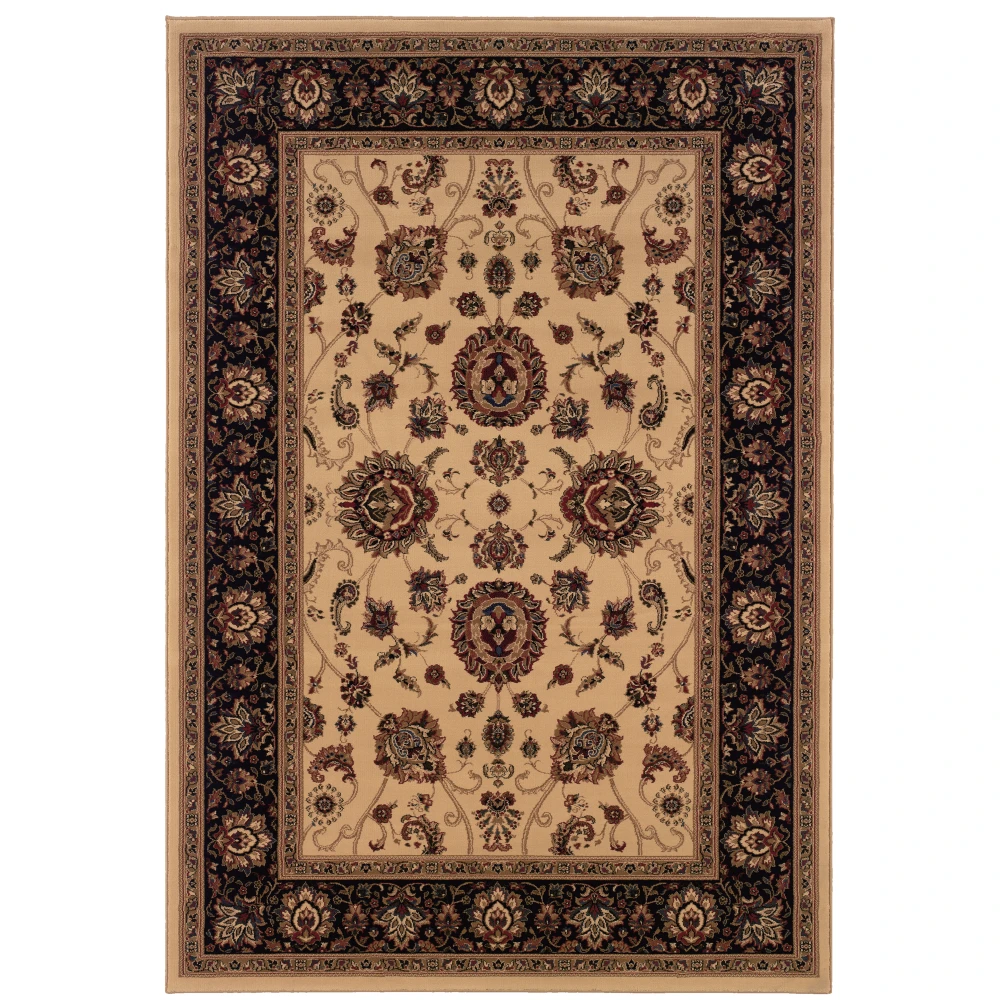 Ariana 130/7 Ivory/ Black Indoor Area Rug - 5'3