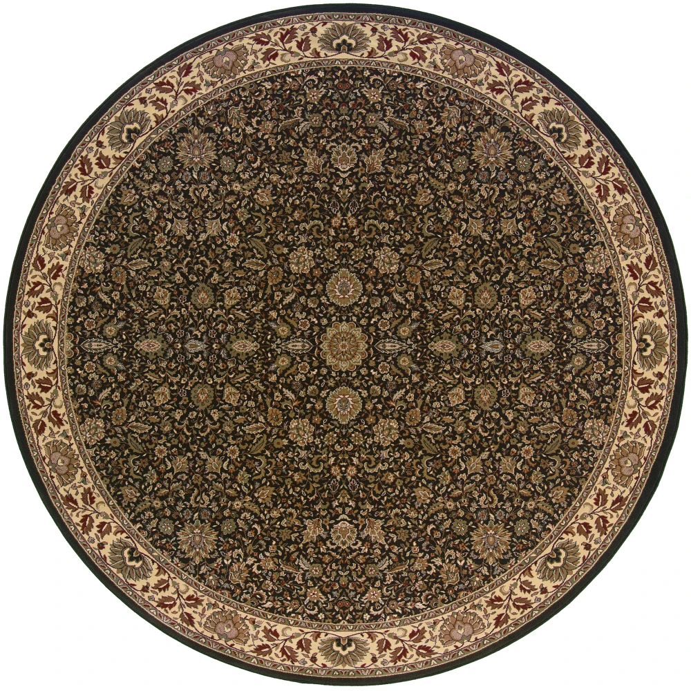 Ariana 172D2 Brown/ Ivory Indoor Area Rug - 6' Round