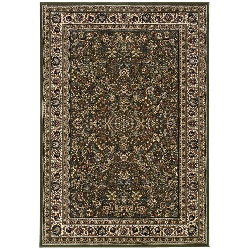 Ariana 213G8 Green/ Ivory Indoor Area Rug - 4' x 6'