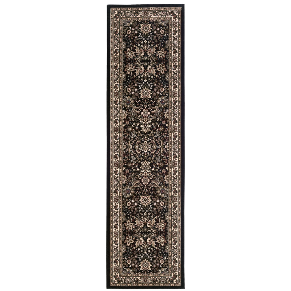 Ariana 213K8 Black/ Ivory Indoor Area Rug - 2'7