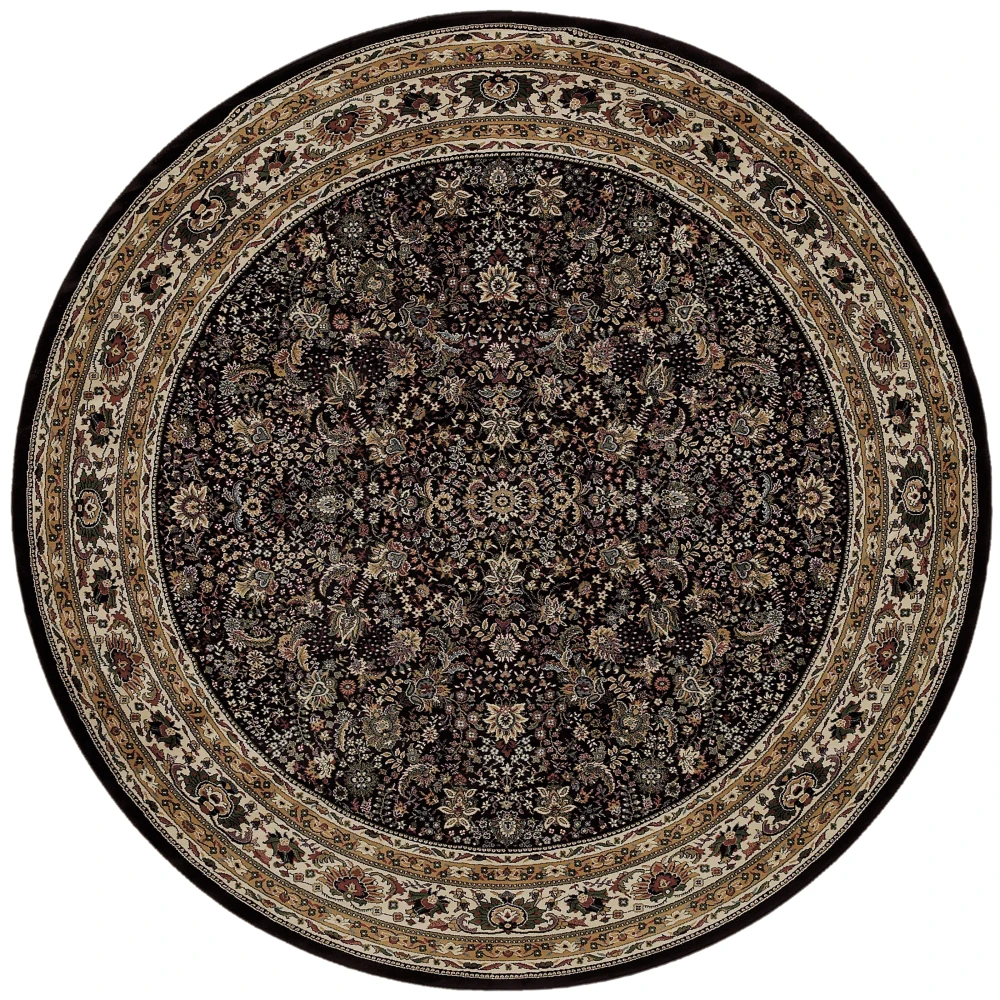 Ariana 213K8 Black/ Ivory Indoor Area Rug - 8' Round