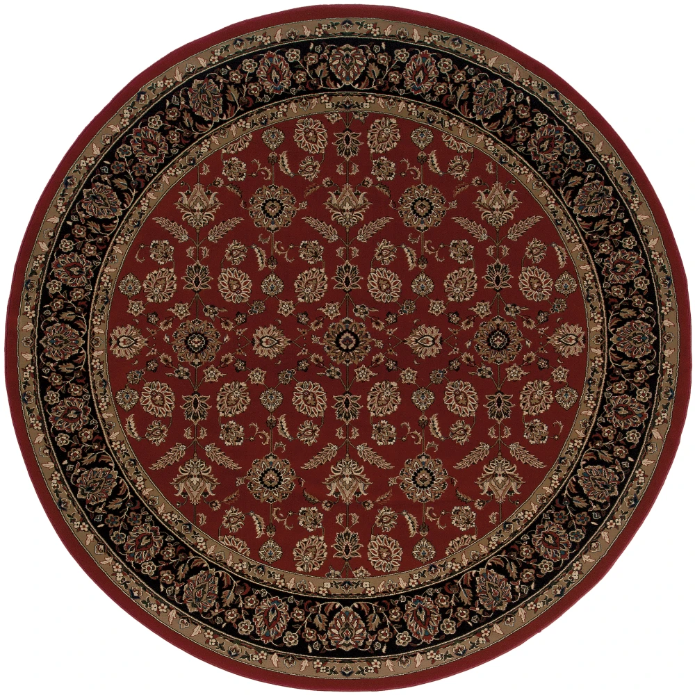 Ariana 271C3 Red/ Black Indoor Area Rug - 8' Round