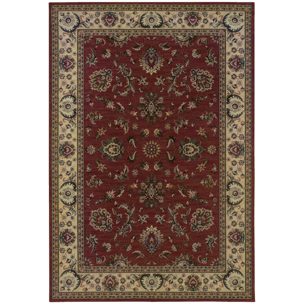 Ariana 311C3 Red/ Ivory Indoor Area Rug - 4' x 6'