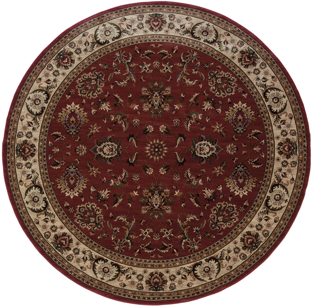 Ariana 311C3 Red/ Ivory Indoor Area Rug - 6' Round